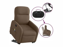 Silla de masaje reclinable de pie de tela marrón SHL8375 Marru00f3n Clearance