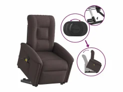 Sillón De Masaje|Silla de masaje reclinable de pie de tela marrón oscuro SHL3823