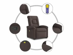 Sillón De Masaje|Silla de masaje reclinable de pie de tela marrón oscuro SHL3823