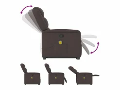 Silla de masaje reclinable de pie de tela marrón oscuro SHL6747 Marru00f3n Discount