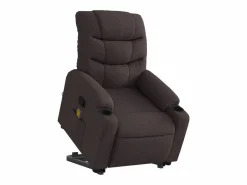 Silla de masaje reclinable de pie de tela marrón oscuro SHL5258 Marru00f3n Best