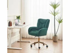 DripeX Silla de oficina - Velvet - - Altura ajustable - con ruedas giratorias y respaldo ergonómico - 62x64x88/97cm Verde Online