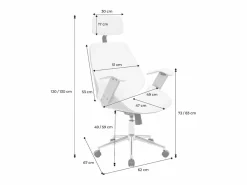 Silla de oficina con ruedas, madera curvada y acabado en polipiel^Sweeek