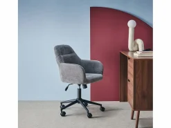 Sweeek Silla de oficina con ruedas ajustable metal y tela Gris Outlet