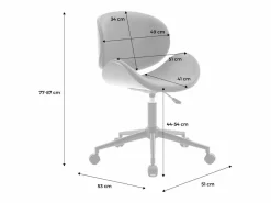 Sweeek Silla De Oficina|Silla de oficina con ruedas, madera curvada y acabado en polipiel