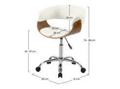 Silla de oficina con ruedas en madera y PU - Basile^Rendez-Vous Déco Outlet