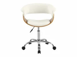 Silla de oficina con ruedas en madera y PU - Basile^Rendez-Vous Déco Outlet
