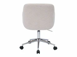 Miliboo Silla de oficina con ruedas de tela chenilla , madera clara y metal cromado EARL Beige Sale