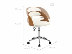 Rendez-Vous Déco Silla De Escritorio|Silla de oficina con ruedas en madera y PU - Louis