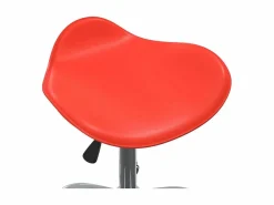 vidaxl Silla de oficina de cuero sintético Rojo New