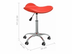 vidaxl Silla de oficina de cuero sintético Rojo New