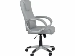 Silla de oficina de dirección, asiento de cuero sintético reclinable, altura ajustable, giratorio 360°, reposabrazos acolchados, ruedas BORA^Kayelles Hot