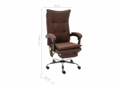 vidaxl Silla De Oficina|Silla de oficina de masaje de tela marrón