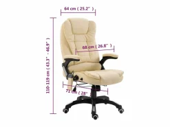 vidaxl Silla De Oficina|Silla de oficina de masaje de cuero sintético color