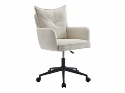 Vente-unique Silla De Escritorio|Silla de oficina de pana color y negra, altura regulable - BATARU by Pascal Morabito
