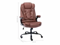 vidaxl Silla De Oficina|Silla de oficina de piel de ante sintética marrón
