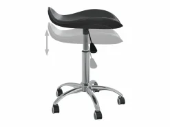 Taburete De Oficina|Silla de oficina de piel sintética negra