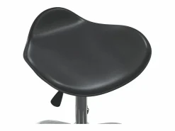 Taburete De Oficina|Silla de oficina de piel sintética negra