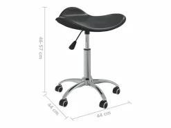 Taburete De Oficina|Silla de oficina de piel sintética negra