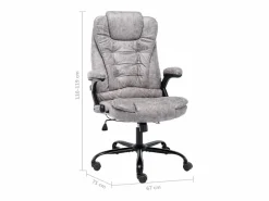 vidaxl Silla de oficina de piel de ante sintética claro Gris Sale