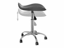 Silla de oficina de piel sintética gris Crema Outlet