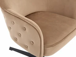 Vente-unique Silla De Escritorio|Silla de oficina de terciopelo y metal negro - CAPULI