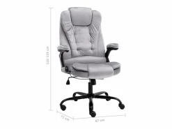 vidaxl Silla de oficina de terciopelo claro Gris New