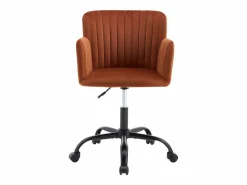 Vente-unique Silla De Escritorio|Silla de oficina de terciopelo y acero en color con altura ajustable - TOARA