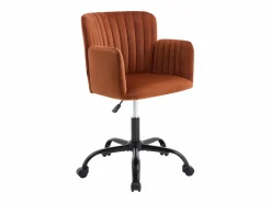 Vente-unique Silla De Escritorio|Silla de oficina de terciopelo y acero en color con altura ajustable - TOARA