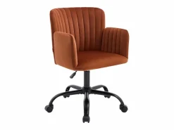 Vente-unique Silla De Escritorio|Silla de oficina de terciopelo y acero en color con altura ajustable - TOARA