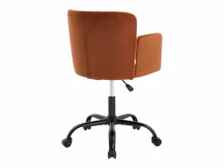 Vente-unique Silla De Escritorio|Silla de oficina de terciopelo y acero en color con altura ajustable - TOARA