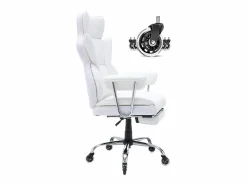 Silla de Oficina Ejecutiva SucceBuy, Reclinable con Reposapiés y Balanceo de 90 a 120° Blanco Clearance