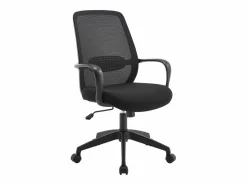 Vente-unique Silla de oficina en tela en color - VATISTA Negro Best