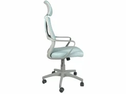 Silla de oficina ergonómica, asiento de tejido Mesh reclinable, reposacabezas, altura regulable, giratoria, soporte lumbar, ruedas suaves FAMA+^Kayelles Sale