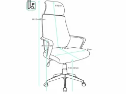 Silla de oficina ergonómica, asiento de tejido Mesh reclinable, reposacabezas, altura regulable, giratoria, soporte lumbar, ruedas suaves FAMA+^Kayelles Sale