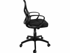 Kayelles Silla de oficina ergonómica, asiento de malla reclinable, soporte lumbar, altura ajustable, giratorio, ruedas suaves FEST Negro Clearance