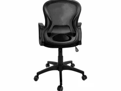 Kayelles Silla de oficina ergonómica, asiento de malla reclinable, soporte lumbar, altura ajustable, giratorio, ruedas suaves FEST Negro Clearance
