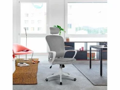 Silla de oficina ergonómica tejida con reposacabezas de diseño Sepang Moon^FRANCHINISHOP Clearance