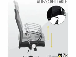 Silla de Oficina Ergonómica Giratoria con Reposabrazos, Ejecutiva, - ZIK^ Hot