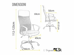 Silla de Oficina Ergonómica Giratoria con Reposabrazos, Ejecutiva, - ZIK^ Hot