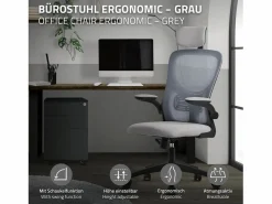 Silla de oficina ergonomica, asiento ordenador regulable con reposacabezas^ML-DESIGN New