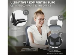 Silla de oficina ergonomica, asiento ordenador regulable con reposacabezas^ML-DESIGN New