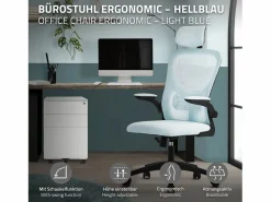 ML-DESIGN Silla Gaming|Silla de oficina ergonomica, asiento ordenador regulable con reposacabezas