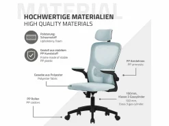 ML-DESIGN Silla Gaming|Silla de oficina ergonomica, asiento ordenador regulable con reposacabezas