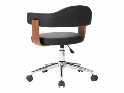 Silla de oficina giratoria madera curvada cuero sintético^Clicnbuy Online