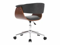 Silla de oficina giratoria de madera curvada y tela ES29747^ Discount