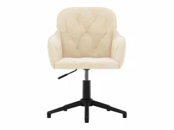Silla de oficina giratoria de terciopelo color ES878571 Crema Sale