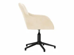 Silla de oficina giratoria de terciopelo color ES878571 Crema Sale