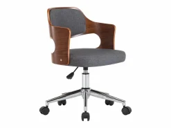 Silla De Oficina|Silla de oficina giratoria de madera curvada y tela ES372939
