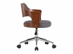 Silla De Oficina|Silla de oficina giratoria de madera curvada y tela ES372939